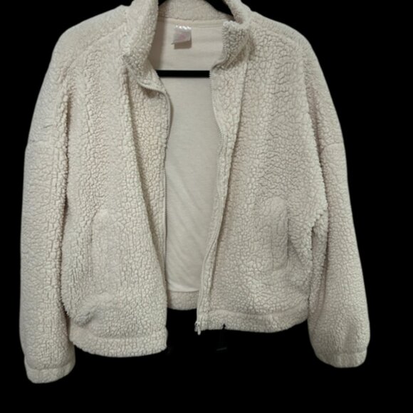 No Boundaries - Womens Fleece Jacket (Color: Cream - Size: Large 11-13) - Picture 3 of 3